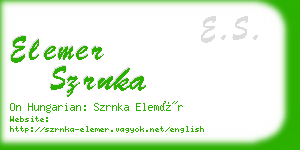 elemer szrnka business card